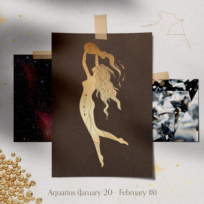 Aquarius Constellation Charm & Necklace - Valley Rose Ethical & Sustainable Fine Jewelry