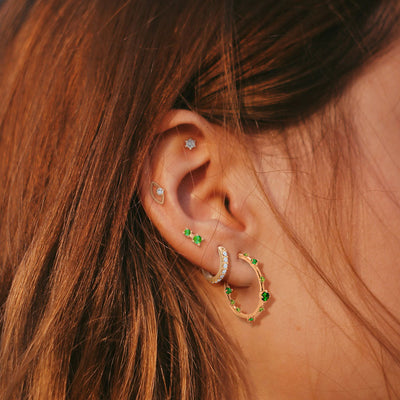 Alula Earrings, Green Tourmaline