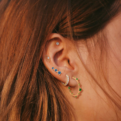 Cora Earrings, Blue Sapphire