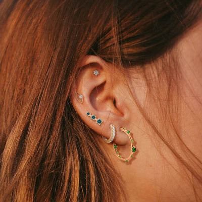 Cora Earrings, Teal Sapphire