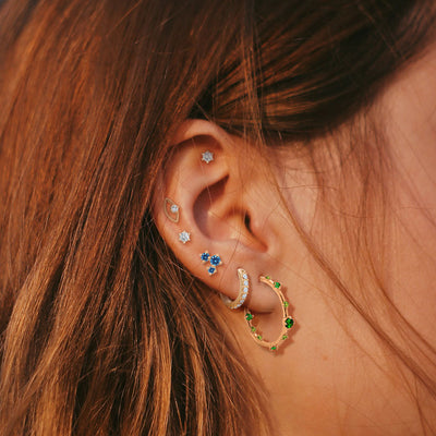 Celeste Earrings, Blue Sapphire