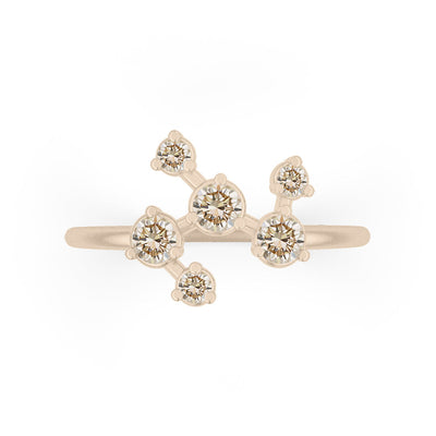 Pleiades Ring, Champagne Diamond