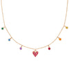Rainbow Chakra Amare Heart Fringe Necklace