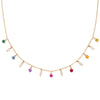 Rainbow Chakra Marquise Fringe Necklace