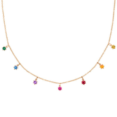 Rainbow Chakra Fringe Necklace