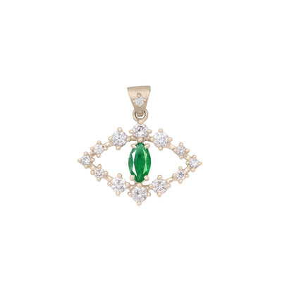 Feline Eye Charm, Emerald