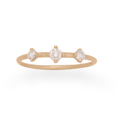 Orion's Belt Ring, Diamonds 14K gold